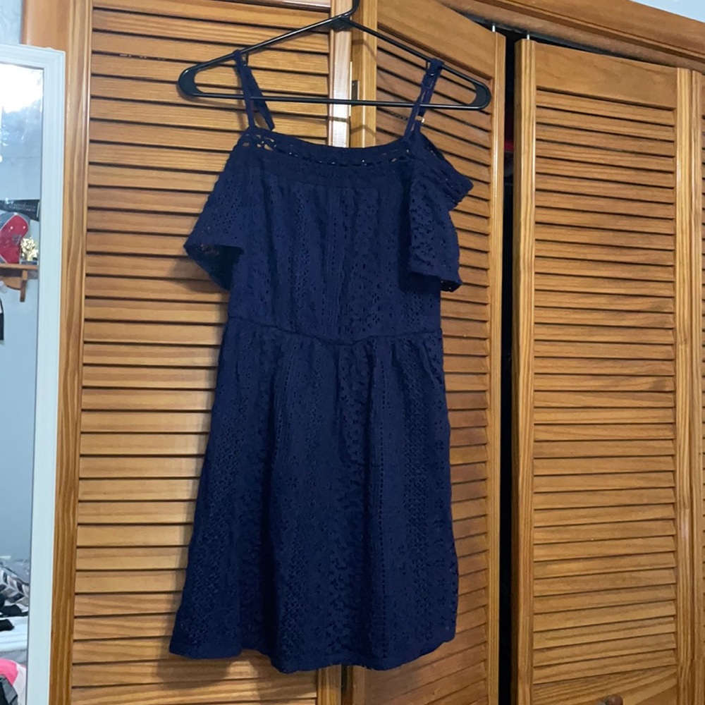 By & By Navy Blue Lacy dress jrs S